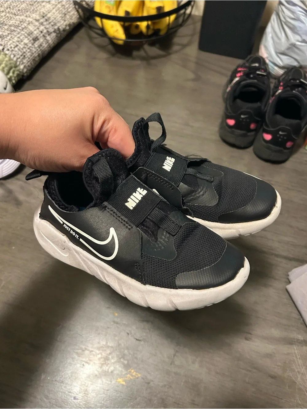 Nike Kids Black and White Slip-On Sneakers